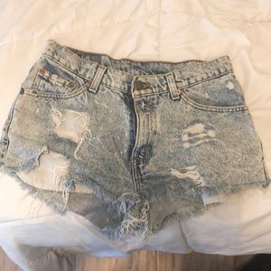High waisted jean shorts